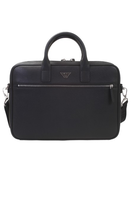 Shop EMPORIO ARMANI  Portacomputer: Emporio Armani briefcase with eagle plaque.
Removable shoulder strap.
Double rigid handle.
Bramd Logo.
Zip.
External pocket.
Internal compartments.
Dimensions: 37 x 25 x 6 cm.
Composition: 100% Polyester.
Made in China.. Y4P119 Y138E -81072